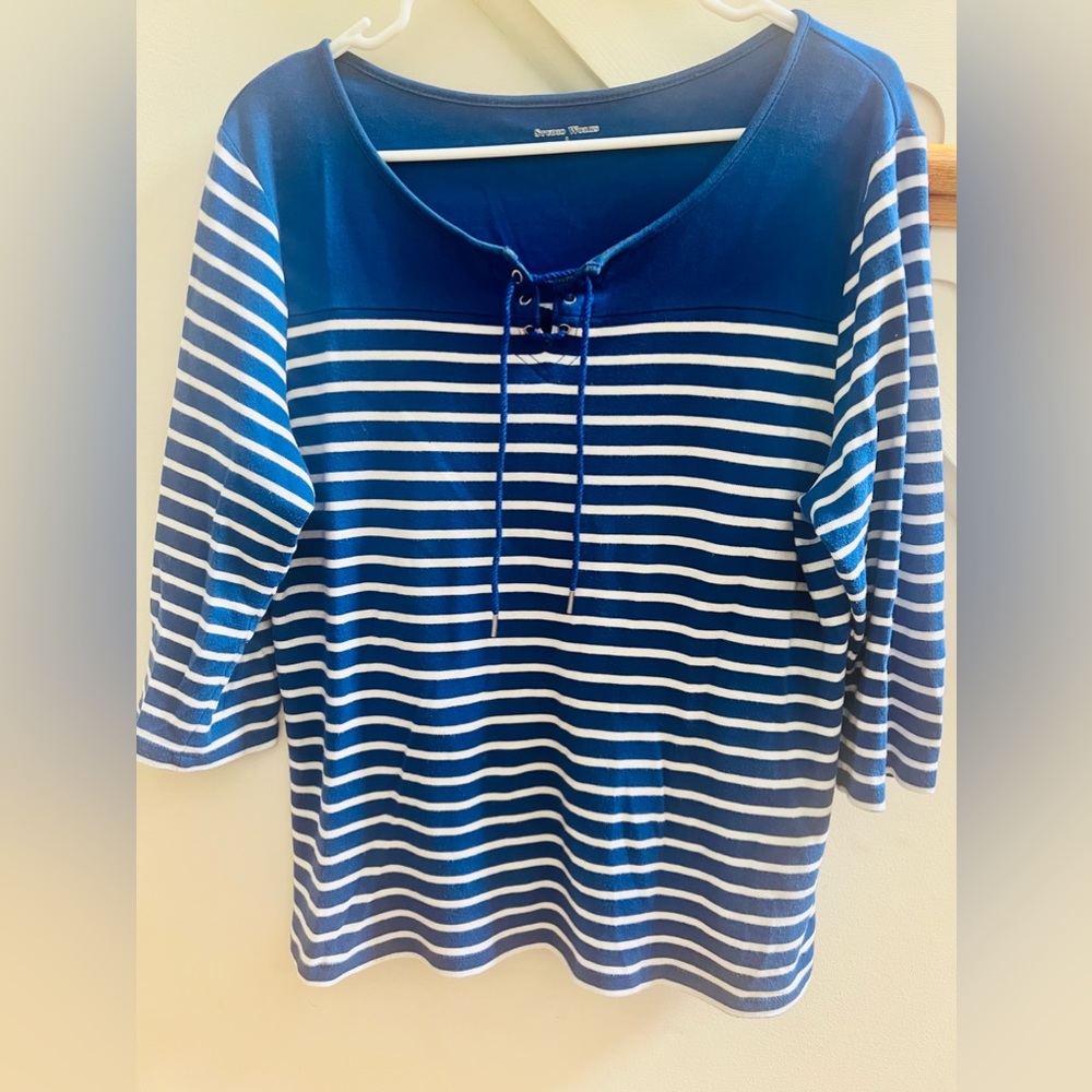 Studio Work Blue and White Striped Shirt